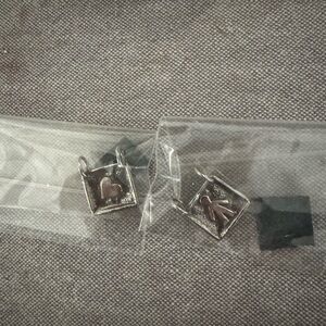 Silver Square Earrings